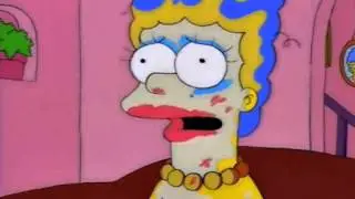 Homer invents a make-up gun!
