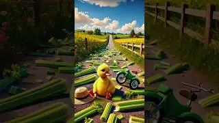 a little baby duck accident with our vegetables |duck story #cartooncartoon #duck #shorts