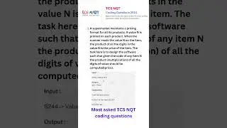 TCS coding questions | TCS nqt #tcs #shorts