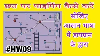 How to put pipes in the roof/ छत पर पाइपिंग कैसे करें। Diagram #HW09 @dhananjayelectrical3274 