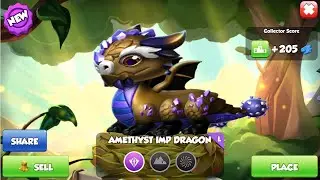 Hatched Amethyst Imp Dragon-Dragon Mania Legends | 4235 Happy Dragons | DML