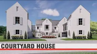 Symmetrical Courtyard House Design | Elegant European Exterior