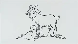 How To Draw a Goat and Baby Goat Easy.