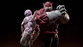 Jiren x Toppo statue