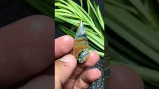 Unique Mossy Jasper Agate Teardrop Shape Cabochon 39x15x5 mm #cabochons #gemstone  #jasper #unique