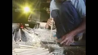 Making bamboo product craft at home.