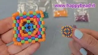Bead Tutorial Miyuki: Square Component Circular Peyotr and Herringbone stitch Ipazia Earrings
