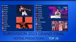 Eurovision 2023 My Predicted Finalist's Voting/ Esc 2023 Final Top 26 Voting Prediction