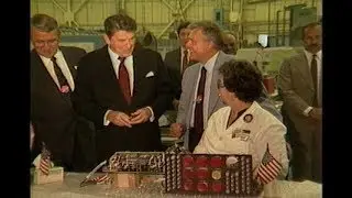 President Reagan tours Rockwell Plant in California on May 25, 1982