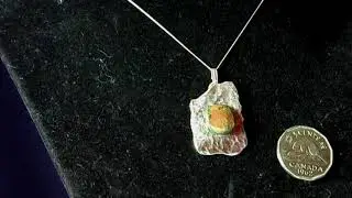 Roughback Opal ~ Sand Cast Sterling Silver with Australian Vain Opal