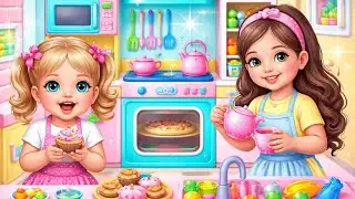 Girls Play Kitchen Toy 🍰.     #PlayKitchen#GirlsToys#KidsPlay