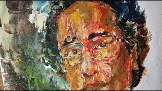 Live portrait painting with acrylic #yoitube