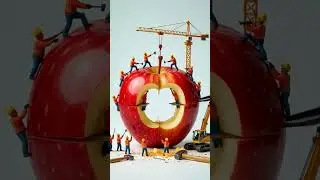 Engineers work hard to make an apple #ai #apple #cute