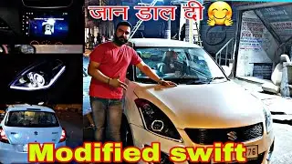 Swift modified!old swift 2015 modification! Aftermarket projector headlight light modified in swift