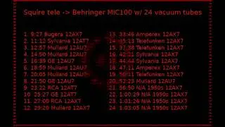 Testing 24 old tubes in Behringer MIC100 w/ Squire tele