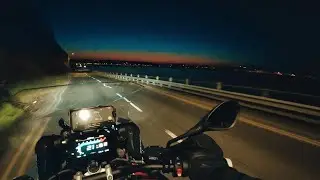 Night Swansea Bay | BMW R1250GS Adventure | POV #16 | 4K