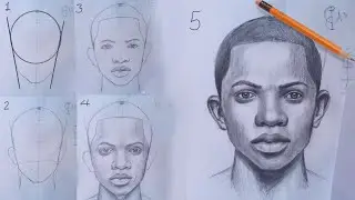 How to Draw Black People   How to Draw African American face  How To Draw Black Man  Black Male face
