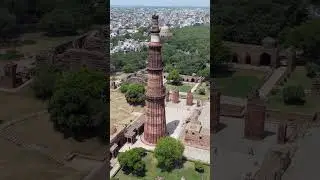 Beautiful Aerial shots of Qutub Minar, Delhi, India #travel #trending #footagebazaar