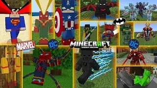 TOP MOST EPIC SUPERHEROES MODS FOR MINECRAFT PE 😍| MCPE 1.21+