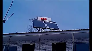 Солнечный коллектор зимой  -14 градусов.Solar kolektor winter hirabai