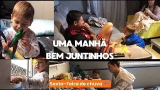 UMA MANHÃ DE CHUVA EM CASA COM A FAMÍLIA.