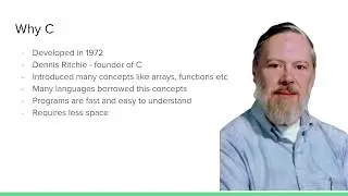 1.  C Programming Language Basics - Why to learn