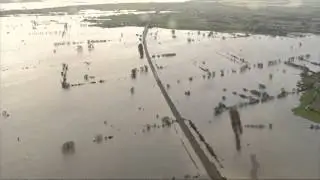 UK floods: Somerset flood zone - video