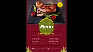 Canva Editable Food Menu, Restaurant Menu Template