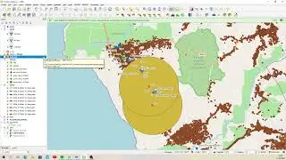 Буфер QGIS и подсчет точек в полигоне