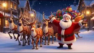 Santa Claus Ready for the Ride with Reindeers 🎅🦌🎁 | Funny Christmas Song for Kids & Families
