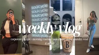 WEEKLY VLOG: CORPORATE JOB TIPS, MORNING ROUTINE, SOLO DINNER DATES, SUNDAY RESET & MORE!
