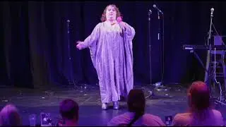 Musical comedian Katie Pritchard performing Girl Bond at Chortle's Fast Fringe