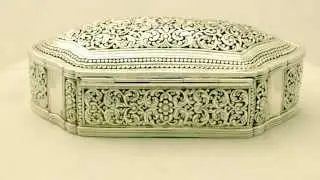 Indian Silver Box - Antique Circa 1880 - AC Silver (W7703)
