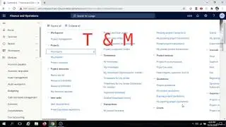 Time and material project Dynamics 365 Finance and operations