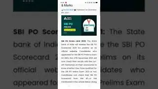 SBI PO2021 prelims results will be out 2nd week of December|PO prelims Scorecard marks out😱#shorts