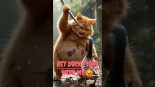 Cat  fight with duck🦆🪿 #cartoon #5ookview #cute #5mveiws #cartoon #cute #5ookview #5mveiws #cutebaby