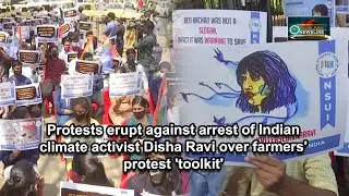 Protests erupt against arrest of Indian climate activist Disha Ravi over farmers' protest 'toolkit'