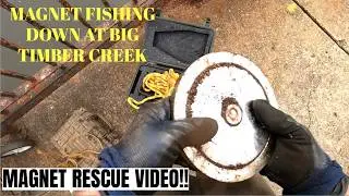 MAGNET FISHING DOWN AT BIG TIMBER CREEK#magnetfishing #fishing #metal #powermagnet #subscribe