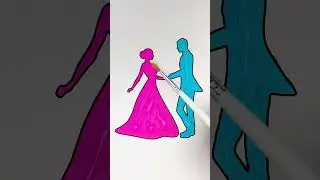 💕💍 Barbie & Ken Wedding Dance ✨ Glitter Art for Kids #glitter #barbie #couple #bride #trending