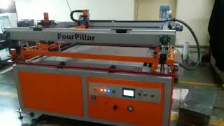 Four Pillar Screen Printing Machine With Auto Take Off Unit