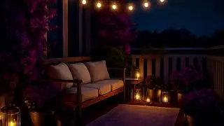 Night Porch Ambience | Crickets & Summer Breeze Sounds for Sleep, Relaxation & Study