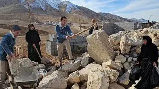 Building Stone Steps to Combat Mud 🪨🏠 | Grandmother's Visit & Eating Fresh Fish👨&zwj;👩&zwj;👧&zwj;👦🐟