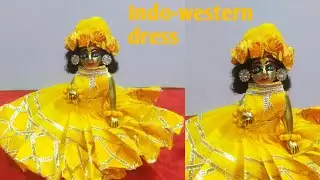 बिना बकरम बिना सिलाई/Haldi function dress/Summer dress for laddu gopal/Kahanaji dres/bal gopal dress