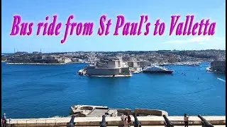 A sunny bus ride from St Paul's to Valletta Malta