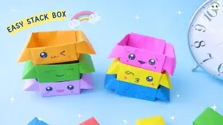 origami cute  box | how to make storage box  | stack box | paper craft easy