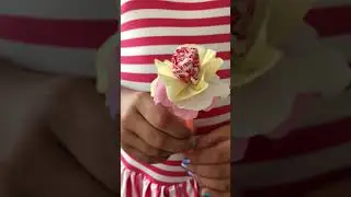 So cute! Emily made lollipop flowers.