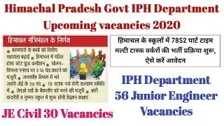Himachal Pradesh Upcoming Govt Jobs। IPH Department upcoming vacancies 2020। HP Board Recruitments
