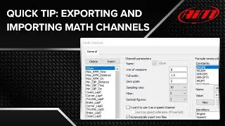 AiM Race Studio Analysis - Quick Tip - Math Channels (Import & Export)