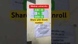 ABC id & DEB id Links, July 2025 update-Madras University #madrasuniversity #2025 #admission