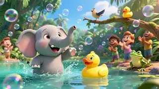 Wash Wash Elephant Splash Song | Fun Bath Time Rhyme for Kids | Nursery Rhymes & Songs for Children